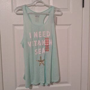 NWT Chin Up Apparel racerback tank top with back gathers size XXL